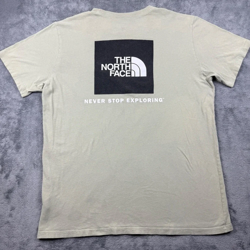 The North Face Mens Large Sage Green Box Logo Never Stop Exploring T-Shirt L